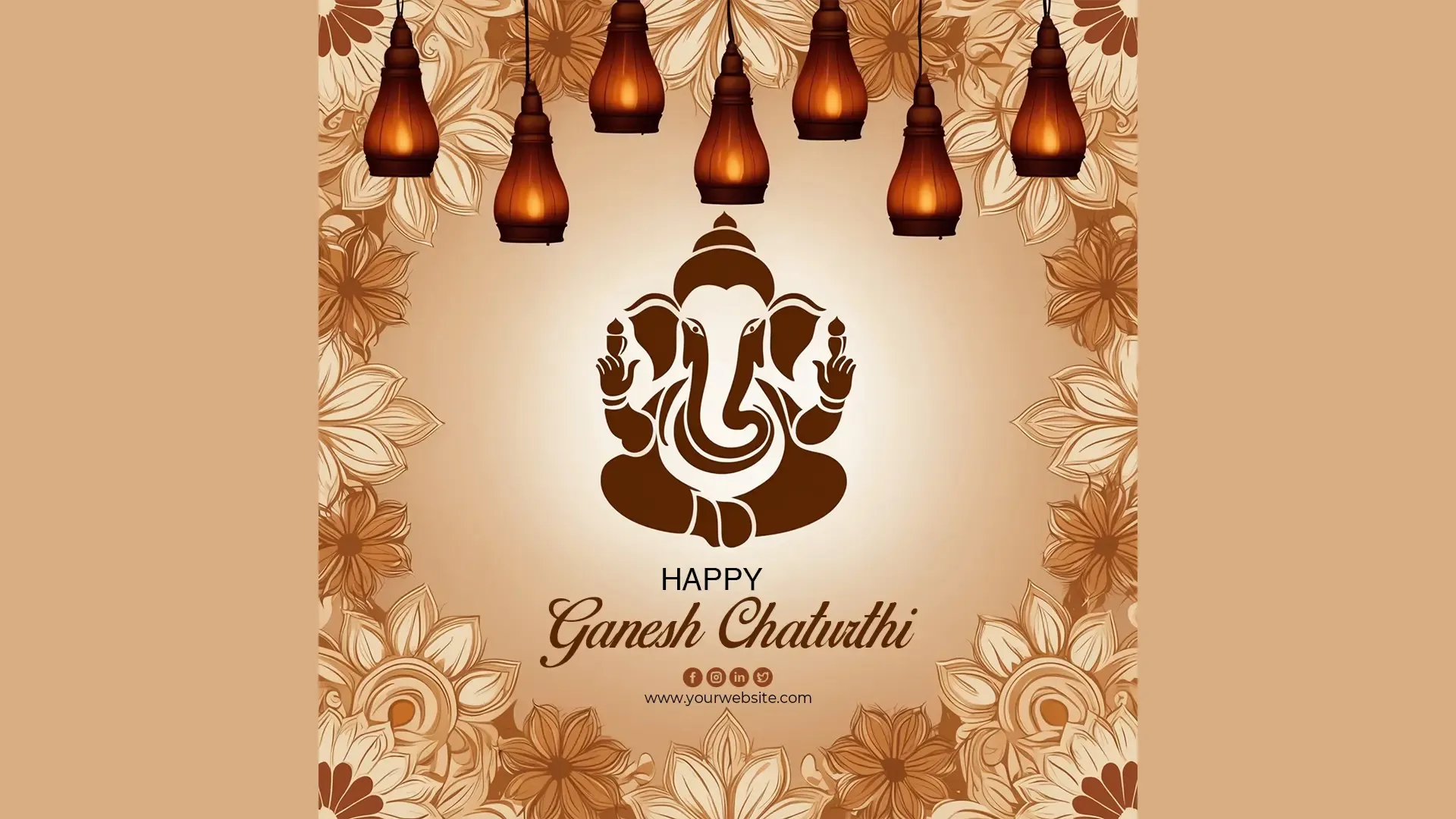 Warm Ganesh Chaturthi Instagram Post Card image